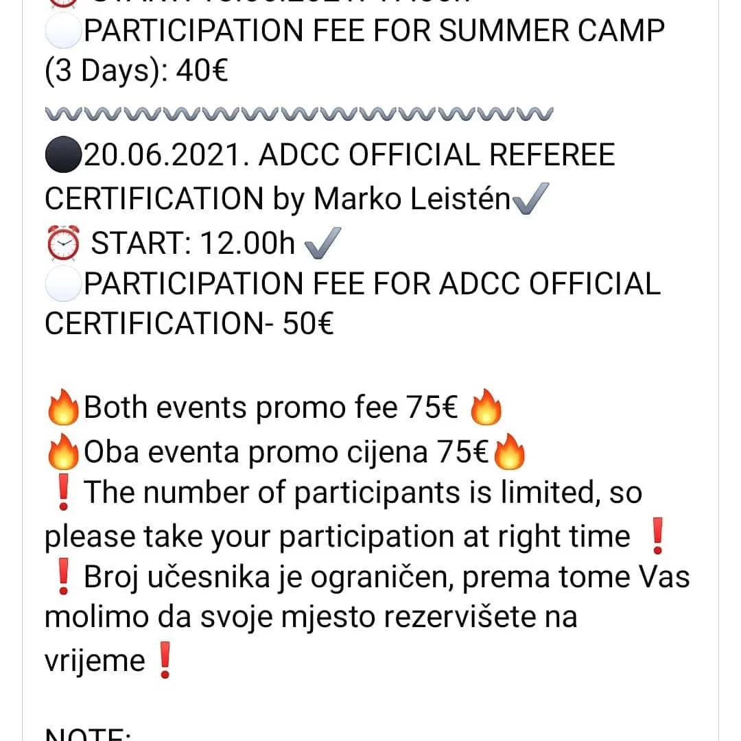 ADCC Balkan summer camp